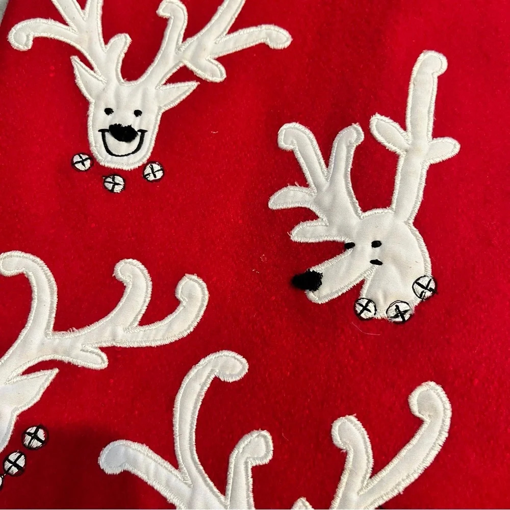 Vintage Dress Barn Red Wool Blend Reindeer Applique Vest Medium - Picture 7 of 9